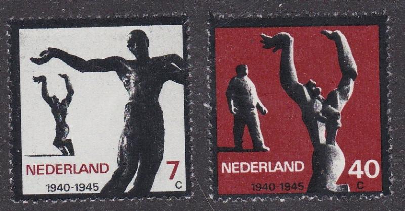 Netherlands # 432, 434, STatues, NH, 1/3 Cat.