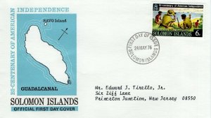 SOLOMON ISLANDS  1976 The 200th Anniversary of American Revolution  FDC13822