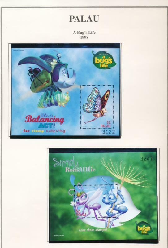 DISNEY PALAU 467-74 MINT NH A BUG'S LIFE 1998