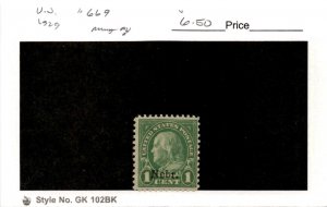 United States Postage Stamp, #669 Mint NH, 1929 Nebraska (AB)