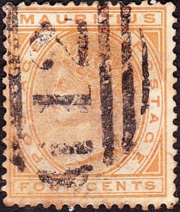 MAURITIUS 1883 QV 4 Cents Orange SG104 FU