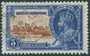 British Honduras 1935 5c brown & deep blue Jubilee SG145 used