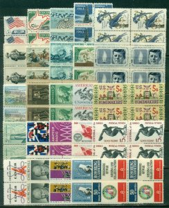 25 DIFFERENT SPECIFIC 5-CENT BLOCKS OF 4, MINT, OG, NH, GREAT PRICE! (14)