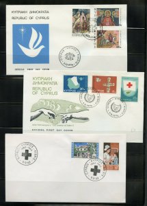 GREEK CYPRUS  LOT OF 20  OFFICIAL CACHETED FIRST DAY COVERS 