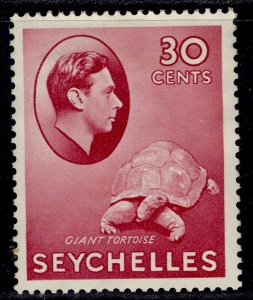 SEYCHELLES GVI SG142, 30c carmine, M MINT. Cat £50.