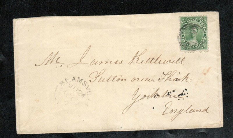 Canada #18 Used On Allan Line Cover To Yorkshire UK With Very Fine Back Stamps