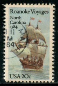 2093 US 20c Roanoke Voyages, used