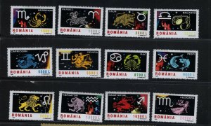 Romania #4488-99 (2001-02 Zodiac set) VFMNH CV $10.00