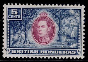 BRITISH HONDURAS GVI SG154, 5c mauve & dull blue, NH MINT.