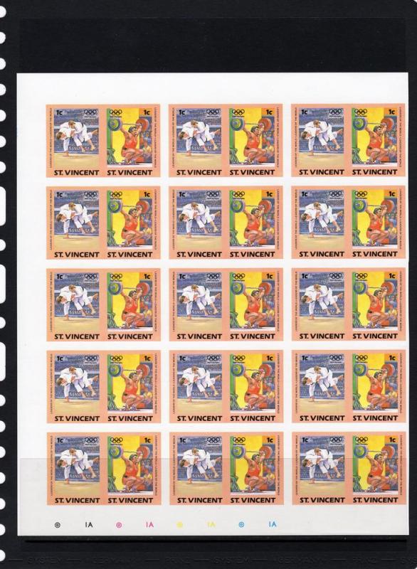 St.Vincent 1984 Los Angeles Olympic Block of 15 Sets Imperf