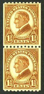 U.S. #605 MINT PAIR OG NH