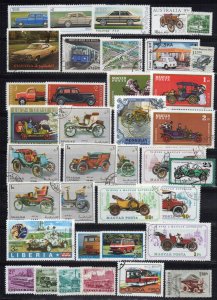 Motor Vehicles Stamp Collection Used Transportation Cars Buses ZAYIX 0424S0302