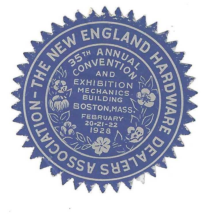 New England Hardware Dealers Assn. Convention, Boston, MA, 1936, Poster Stamp