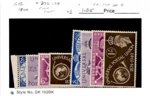 Great Britain, Postage Stamp, #276-279 (2 Sets) Mint LH, 1949 UPU (AE)