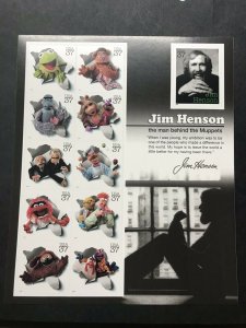 Scott # 3944 Jim Henson and the Muppets. Sheet of (11) 37 Cent Stamps MNH