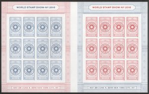 MALACK 5062 - 63 Forever World Stamp Show - NY 2016 ..MORE.. sheet5062-63