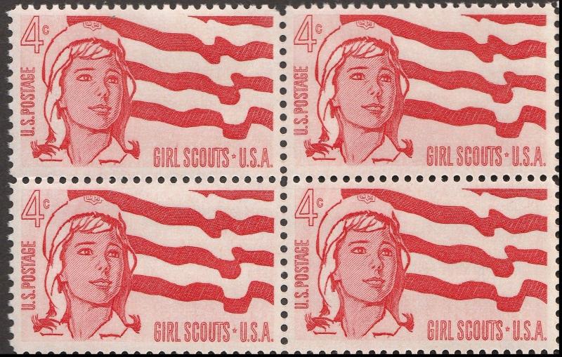 US 1199 Girl Scout Jubilee 4c block MNH 1962