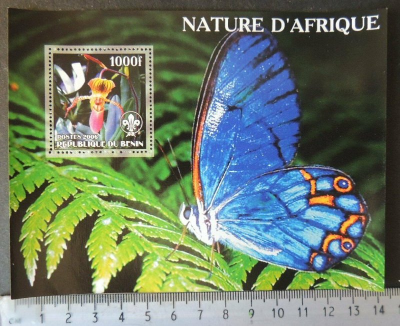2006 african nature insects butterflies orchids flowers scouts s/sheet MNH