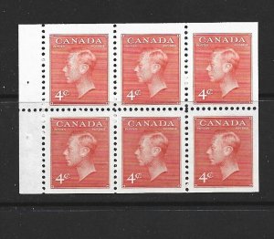 CANADA - 1951 KING GEORGE VI FOUR CENT BOOKLET PANE - SCOTT 306b - MNH
