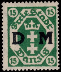 ✔️  GERMANY DANZIG 1921/1922 - OFFICIAL DM OVERPRINT - SC. O3 ** MNH [ST32]