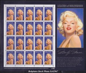 BOBPLATES #2967 Marilyn Monroe Sheet of 20 VF MNH SCV=$24