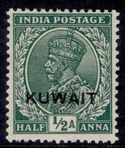 KUWAIT GV SG16b, ½a green, M MINT. Cat £10.