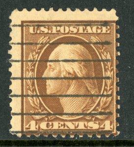 USA 1911 Washington 4¢ SL Wmk Perf 12  Scott 377 VFU N896