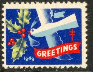 CANADA 1949 CHRISTMAS SEAL English Language Green No. 45 MNH