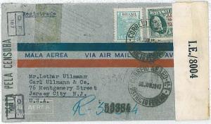 POSTAL HISTORY : BRAZIL - AIRMAIL COVER to USA 1943  - CENSORED