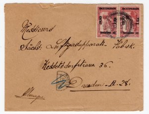 IRAQ TO GERMANY 1922 BRITISH MANDATE COVER WITH OTTOMAN STAMPS OVPTD IRAQ