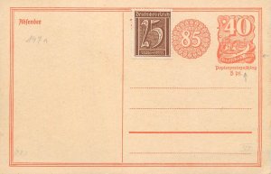 E0026 German Empire Postal Stationery 40pf+85pf Large Numeral and Post Rider