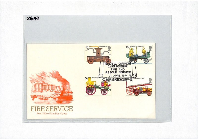 GB QEII FDC 1974 FIRE SERVICE Cambridge Cambs INAUGRAL CEREMONY {Booth £45}XE147