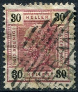 Austria Sc#100 Used, 30h red vio, Emperor Franz Joseph 1905 (1905)
