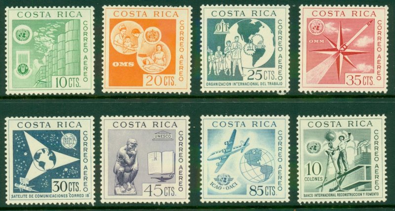 COSTA RICA C321-8 MNH CV $9.50 BIN $5.50