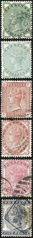 SG164/69 Indigo Set of Five Cat £350 Wmk Imperial Crown Fine Used