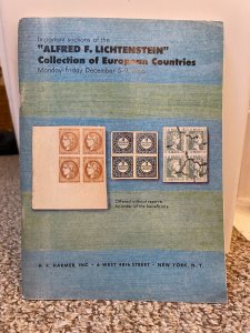 Alfred Lichtenstein (HR Harmer) Auction Catalogue EUROPEAN COUN, Dec 5-9, 1966