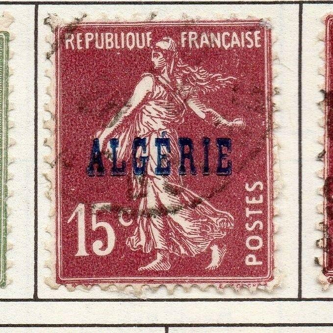 Algeria 1924 Early Issue Fine Used 15c. Optd 170508