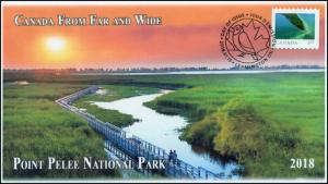 CA18-017, 2018, From Far and  Wide, Point Pelee, Day of Issue, FDC, $1.20 Stamp