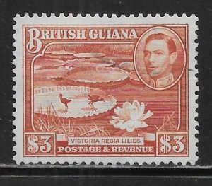 British Guiana 241 $3 Victoria Regia Lilies single used