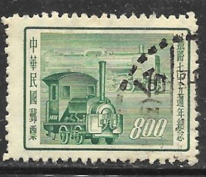 China 1142: $8 Early and Modern Locomotives, used, F-VF
