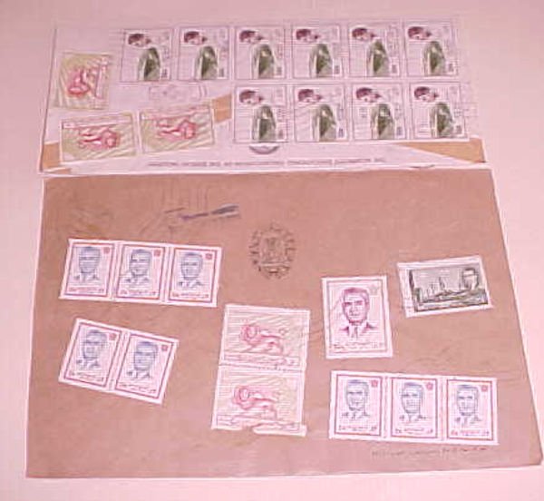 IRAN  10 or MORE STAMP ON EACH OF 2 REGISTERED 1970's B/S US