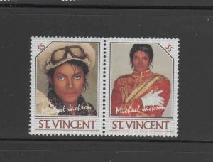 ST. VINCENT #897  1985  MICHAEL JACKSON    MINT VF NH O.G  PAIR