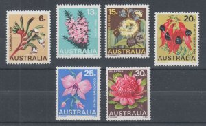 Australia Sc 434-439 MNH. 1968 Flowers cplt, VF