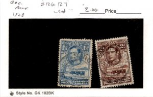 Bechuanaland, Postage Stamp, #126-127 Used, 1938 Cattle (AB)
