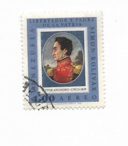 VENEZUELA 1966 SIMON BOLIVAR PORTRAIT MILITARY LIBERATOR USED SC C948 MI 1694