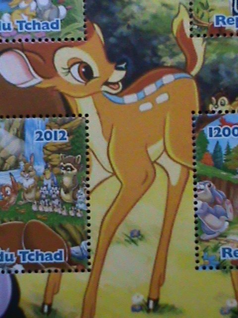 CHAD-STAMP-2012 DISNEY CARTOON-BAMBI  MNH STAMP SHEET RARE VERY RARE