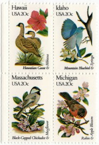 Scott #2002a State Birds & Flowers Block of 4 Stamps - MNH #5