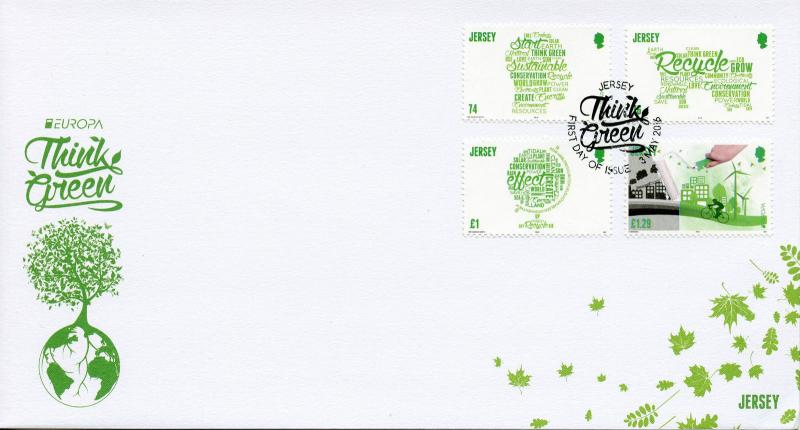 Jersey 2016 FDC Europa Think Green 4v Set Cover Recycling Conservation Stamps