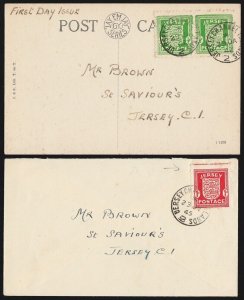 GREAT BRITAIN - JERSEY 1941-44 German Occup FDC on Picture Post Card.