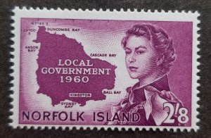 *FREE SHIP Norfolk Island Local Government 1960 Queen Royal Map (stamp) MNH